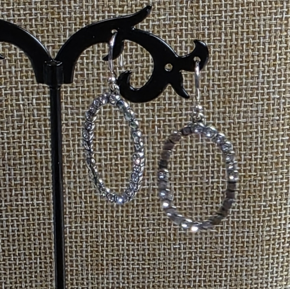 Silpada Sterling Silver & Swarovski Crystal Oval Glitz Drop Earrings - Picture 9 of 9